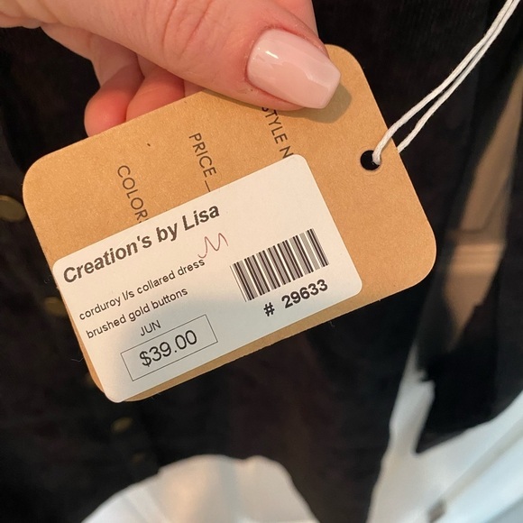 Corduroy Button Collar Dress - Picture 7 of 7